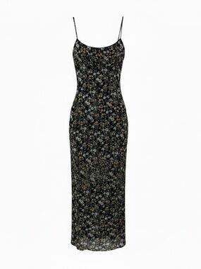 Whimsygoth Floral Mesh Maxi Slip Dress (L)